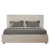 Letto 160x190 matrimoniale con giroletto imbottito in microfibra sabbia beige LIT447