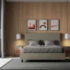 Letto 160x190 matrimoniale contenitore con testiera trapuntata linee orizzontali cappuccino LIT458