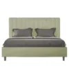 Letto 160x190 matrimoniale in microfibra con testiera effetto trapuntato tè verde LIT483