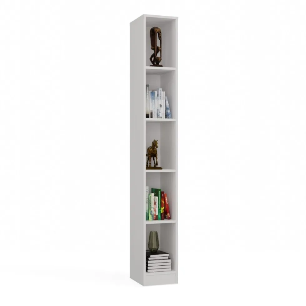 Libreria a colonna 25x182 cm salvaspazio bianco opaco LBT19
