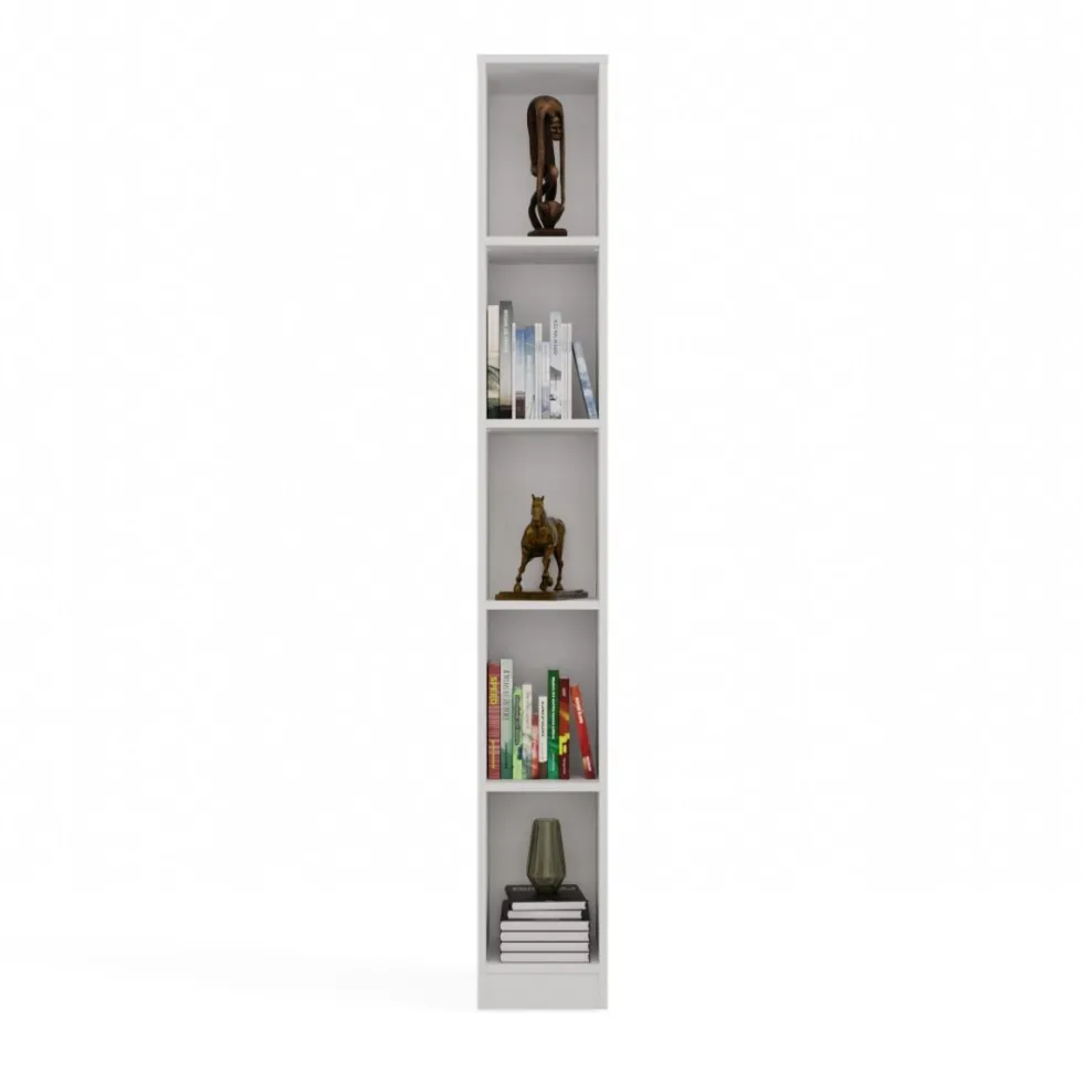 Libreria a colonna 25x182 cm salvaspazio bianco opaco LBT19