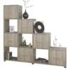 Libreria a giorno per salotto in rovere scuro LB1