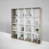 Libreria a giorno rovere e bianco LB2