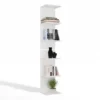 Libreria a muro 35x180 cm a 6 ripiani bianco opaco LBT11