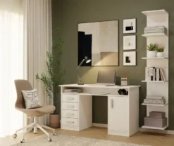 Libreria a muro 35x180 cm a 6 ripiani bianco opaco LBT11