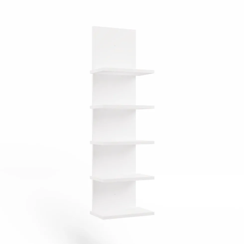 Libreria a muro 29,5x100 cm a 5 ripiani bianco opaco LBT22