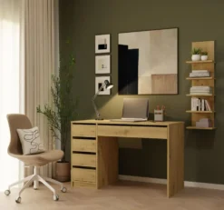 Libreria a muro 29,5x100 cm a 5 ripiani rovere LBT22