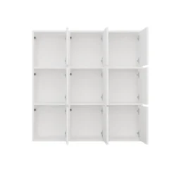 Libreria moderna 110,5 cm con 3 ante bianco opaco LBT17