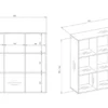 Libreria moderna 110,5 cm quadrata bianco opaco LBT16