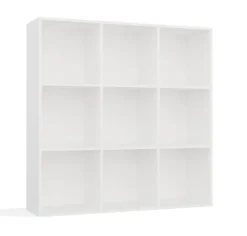 Libreria moderna 110,5 cm quadrata bianco opaco LBT16