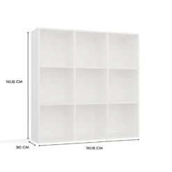 Libreria moderna 110,5 cm quadrata bianco opaco LBT16