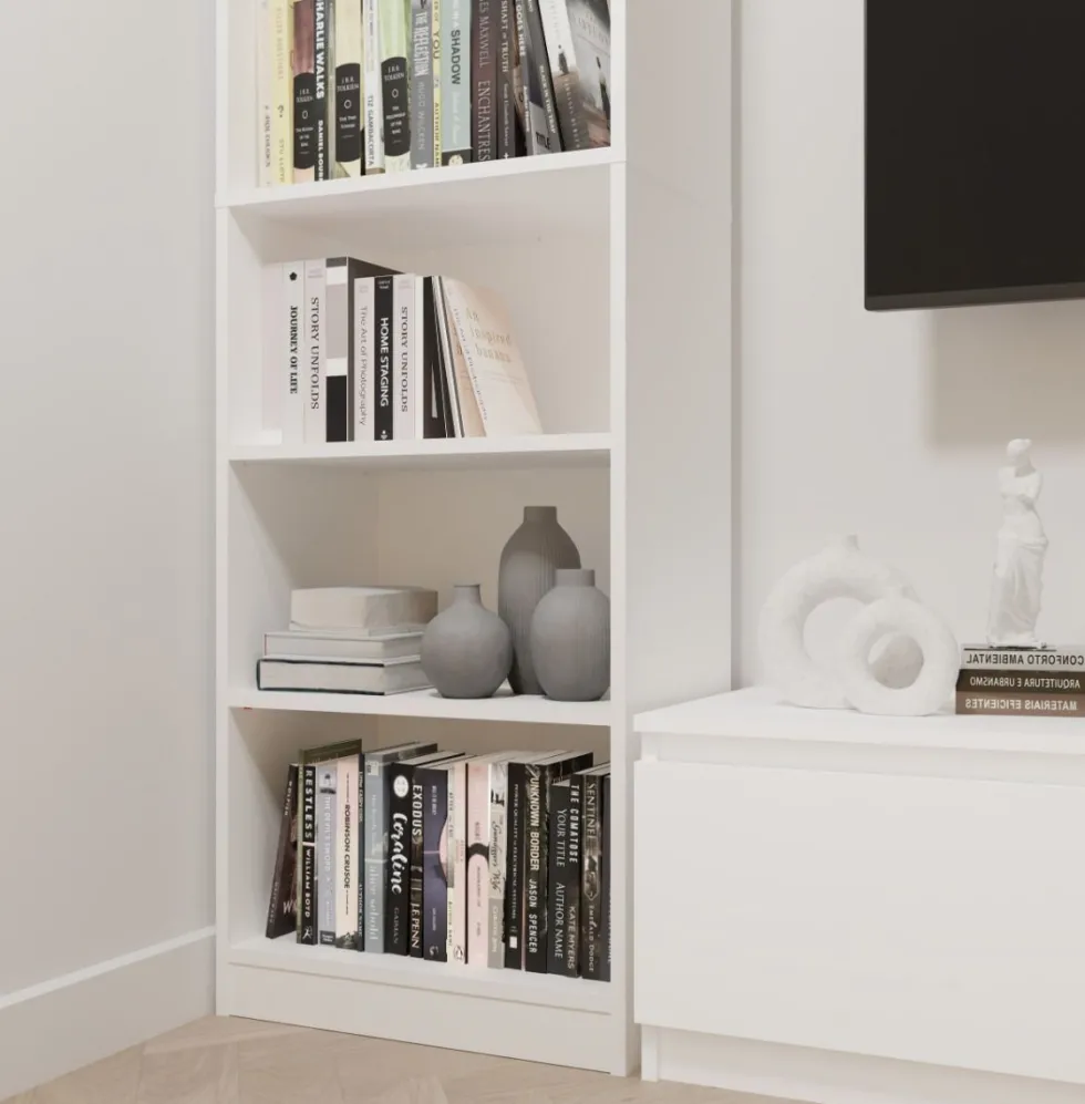 Libreria moderna 50x183 cm 7 ripiani bianco opaco LBT23