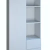Libreria moderna 80x180x35 cm con anta e cassetti bianca LBT7