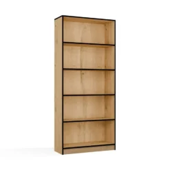 Libreria moderna 80x182x30 cm con 4 ripiani rovere e nero LBT3