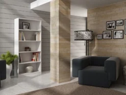 Libreria moderna 80x182x30 cm con 4 ripiani bianca LBT3