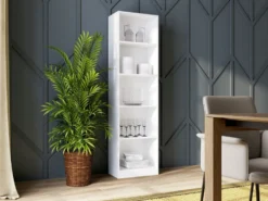 Libreria moderna 50x182x30 cm con 4 ripiani bianca LBT4