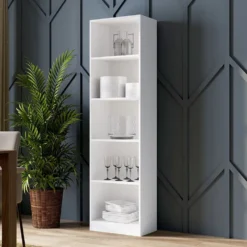Libreria moderna 50x182x30 cm con 4 ripiani bianca LBT4