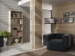 Libreria moderna 60x182x30 cm con 4 ripiani rovere chiaro LBT2