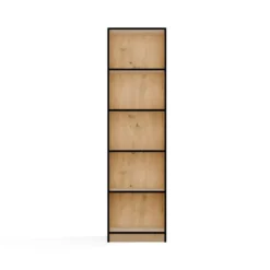 Libreria moderna 50x182x30 cm con 4 ripiani rovere/nero LBT4