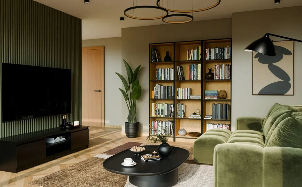 Libreria moderna 50x182x30 cm con 4 ripiani rovere/nero LBT4