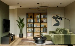 Libreria moderna 50x182x30 cm con 4 ripiani rovere/nero LBT4