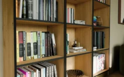 Libreria moderna 50x182x30 cm con 4 ripiani rovere/nero LBT4