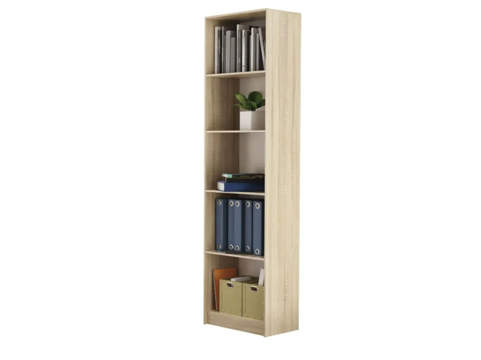 Libreria moderna 50x182x30 cm con 4 ripiani rovere chiaro LBT4