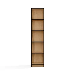 Libreria moderna 182x40x30 cm con 4 ripiani rovere e nero LBT1