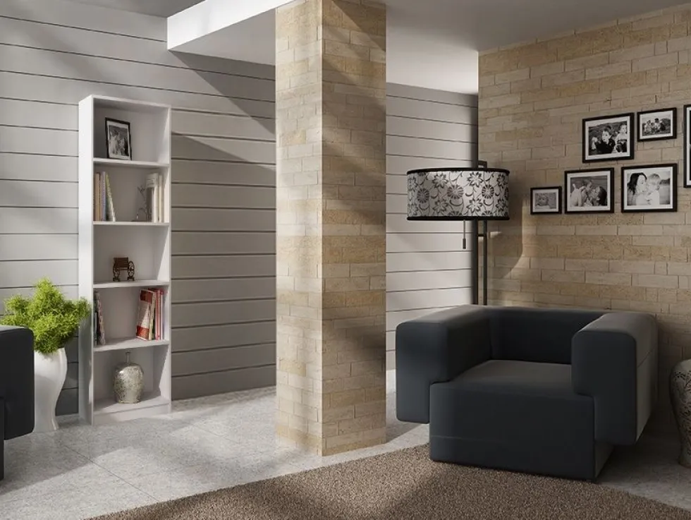 Libreria moderna 182x40x30 cm con 4 ripiani bianca LBT1