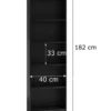 Libreria moderna 182x40x30 cm con 4 ripiani rovere e antracite LBT1
