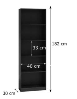 Libreria moderna 182x40x30 cm con 4 ripiani rovere e antracite LBT1