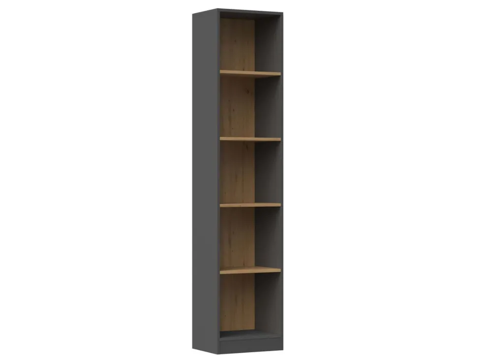 Libreria moderna 182x40x30 cm con 4 ripiani rovere e antracite LBT1