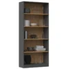 Libreria moderna 80x182x30 cm con 4 ripiani rovere e antracite LBT3