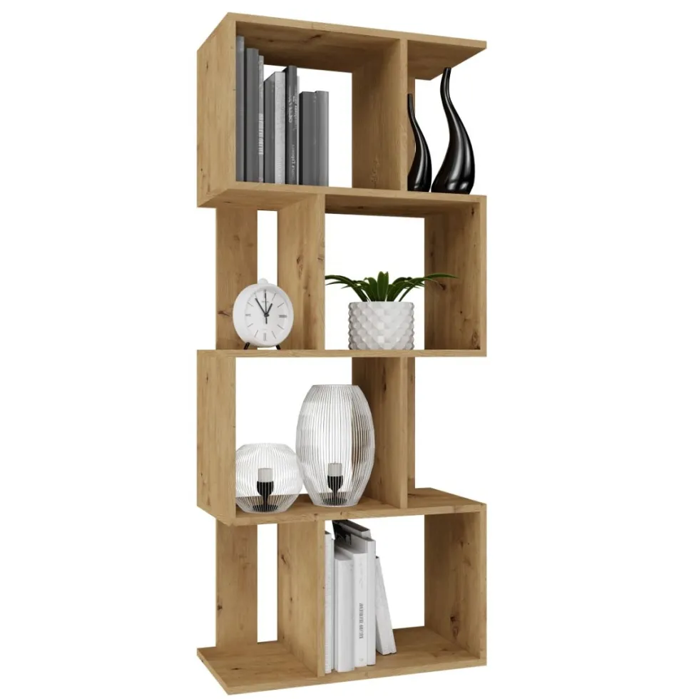 Libreria moderna 59,5x140x30 cm rovere naturale LBT9