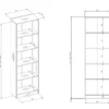 Libreria moderna 60x182x30 con 4 ripiani cm bianca LBT2