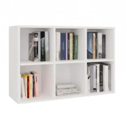 Libreria piccola 90x60 cm a 6 vani bianco opaco LBT18