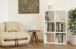 Libreria piccola 90x60 cm a 6 vani bianco opaco LBT18