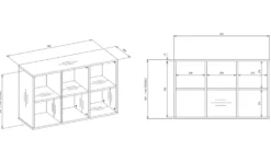 Libreria piccola 90x60 cm a 6 vani bianco opaco LBT18
