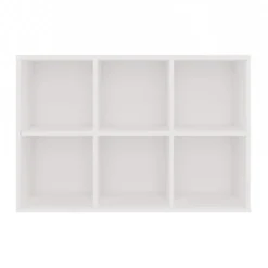 Libreria piccola 90x60 cm a 6 vani bianco opaco LBT18