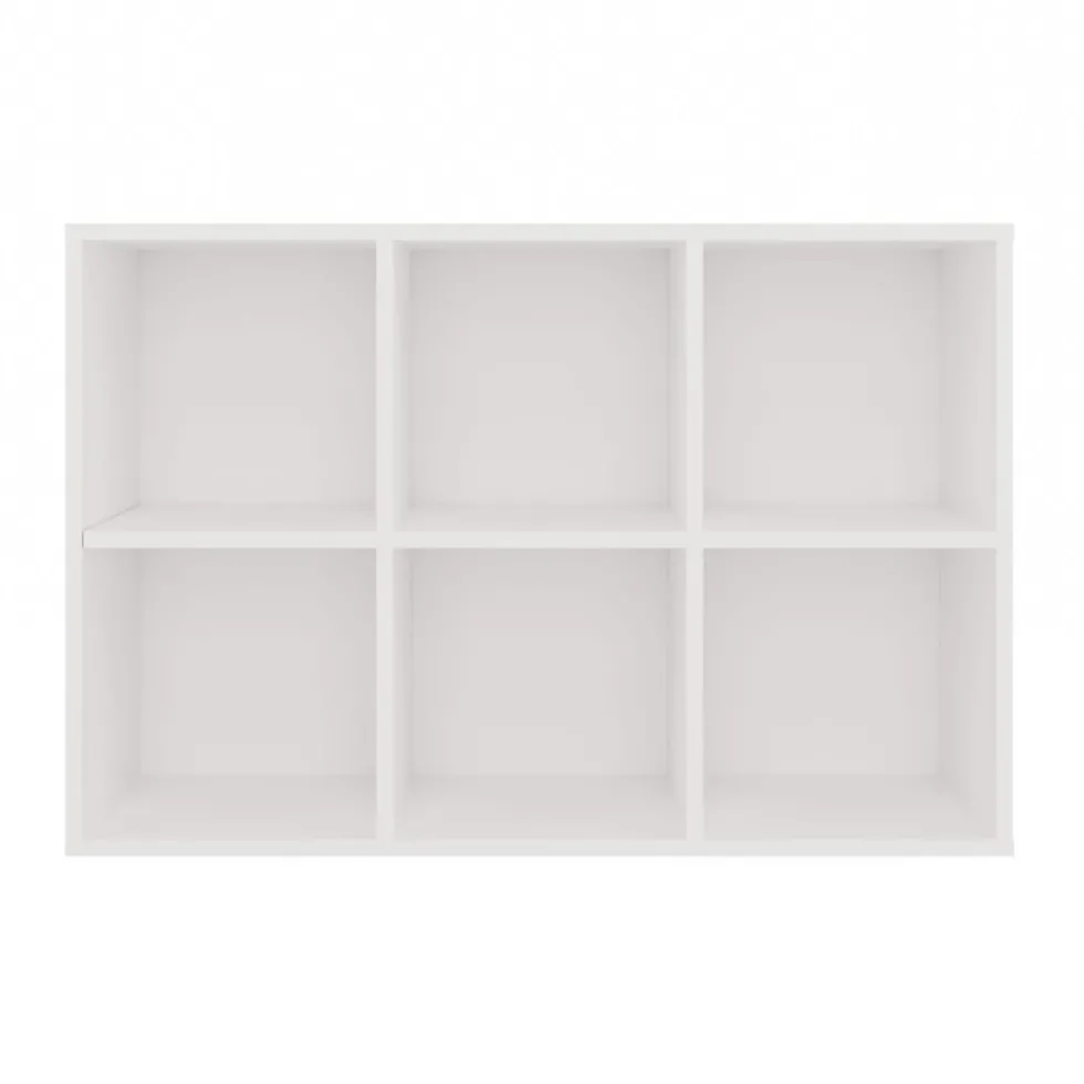 Libreria piccola 90x60 cm a 6 vani bianco opaco LBT18