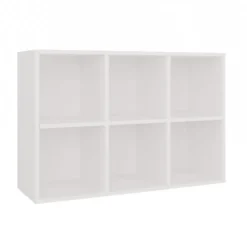 Libreria piccola 90x60 cm a 6 vani bianco opaco LBT18