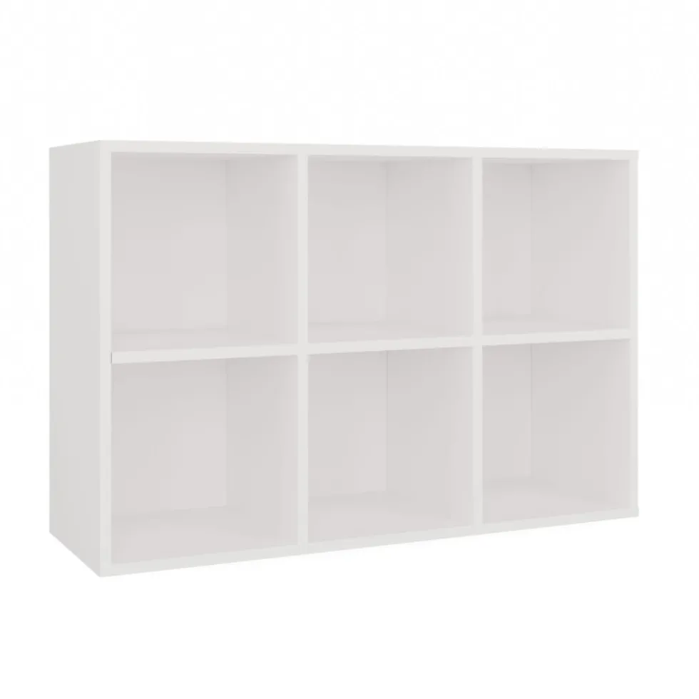 Libreria piccola 90x60 cm a 6 vani bianco opaco LBT18