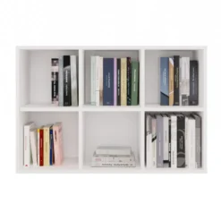 Libreria piccola 90x60 cm a 6 vani bianco opaco LBT18