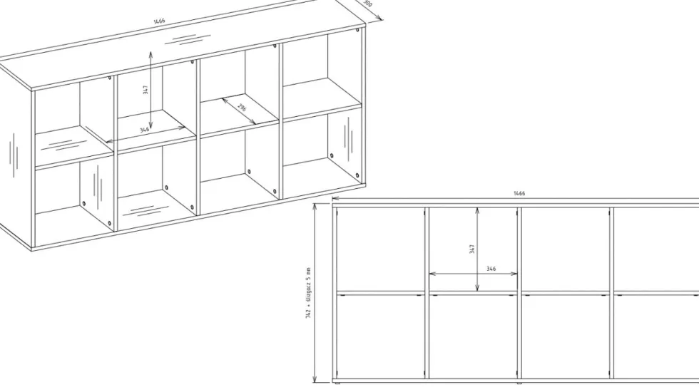 Libreria salvaspazio 147x75 cm rovere chiaro LBT15