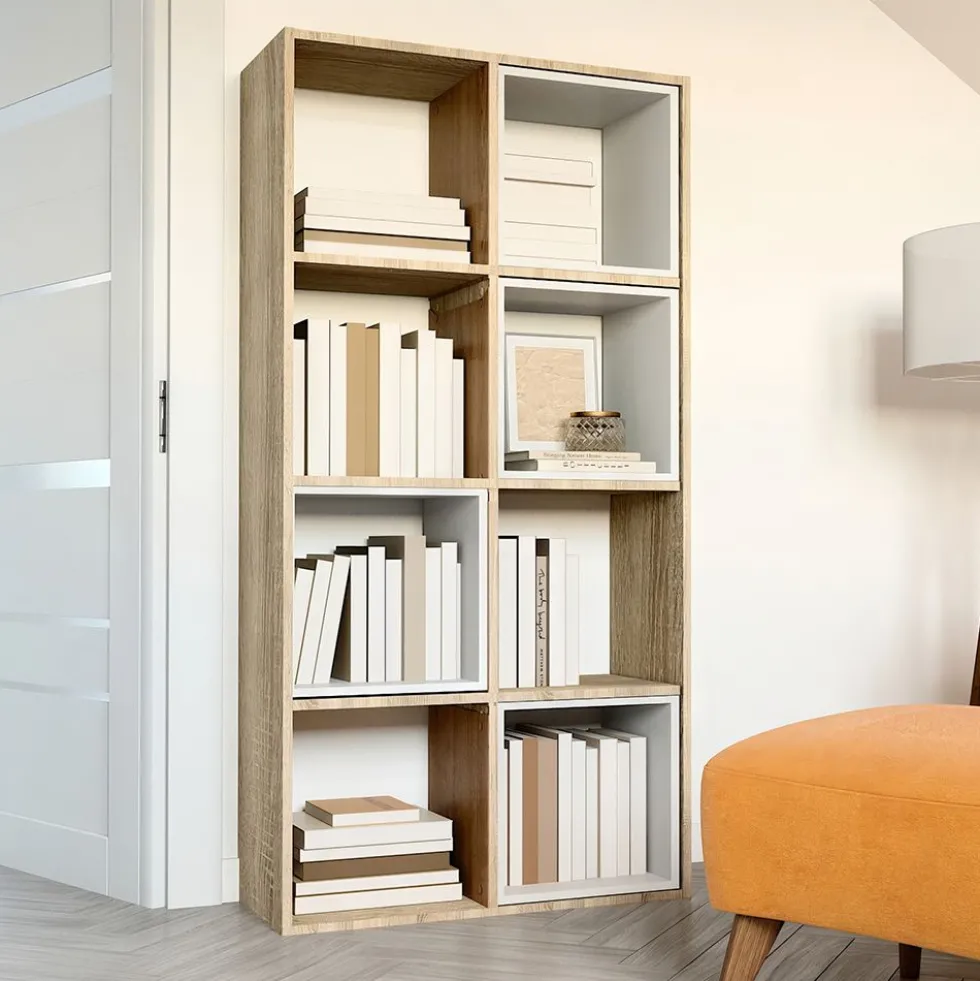 Libreria salvaspazio 147x75 cm rovere chiaro LBT15