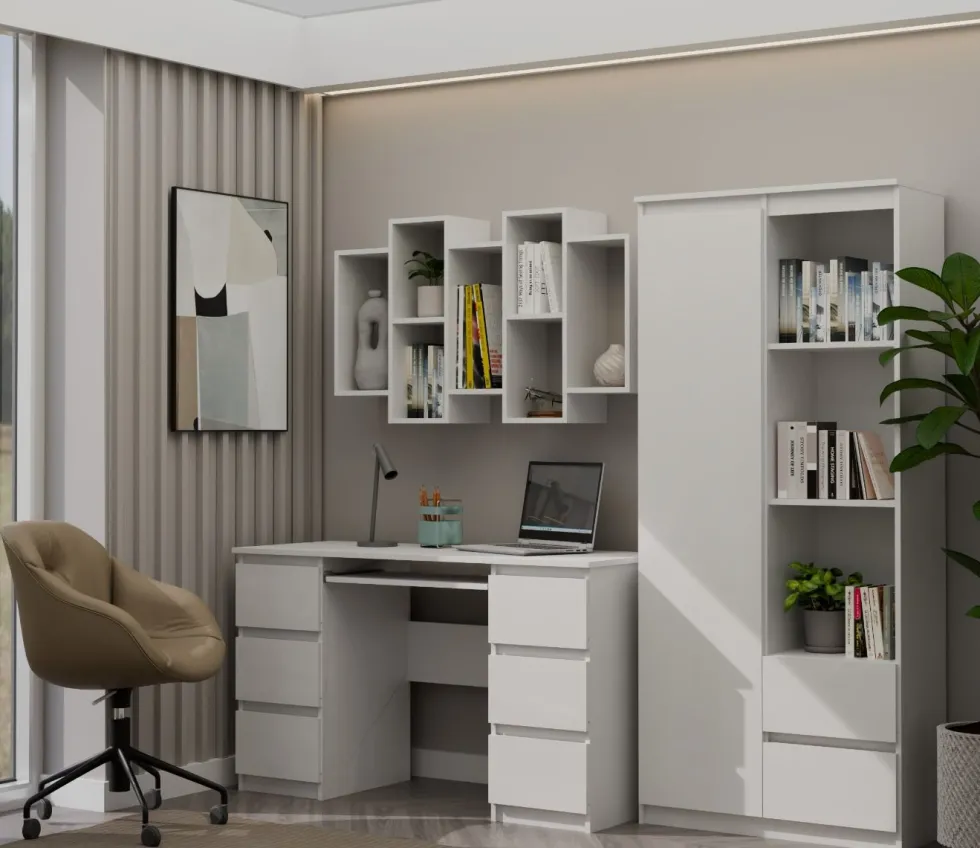 Libreria sospesa 129,5x60 cm moderna bianca MNT5