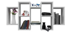 Libreria sospesa 129,5x60 cm moderna bianca MNT5