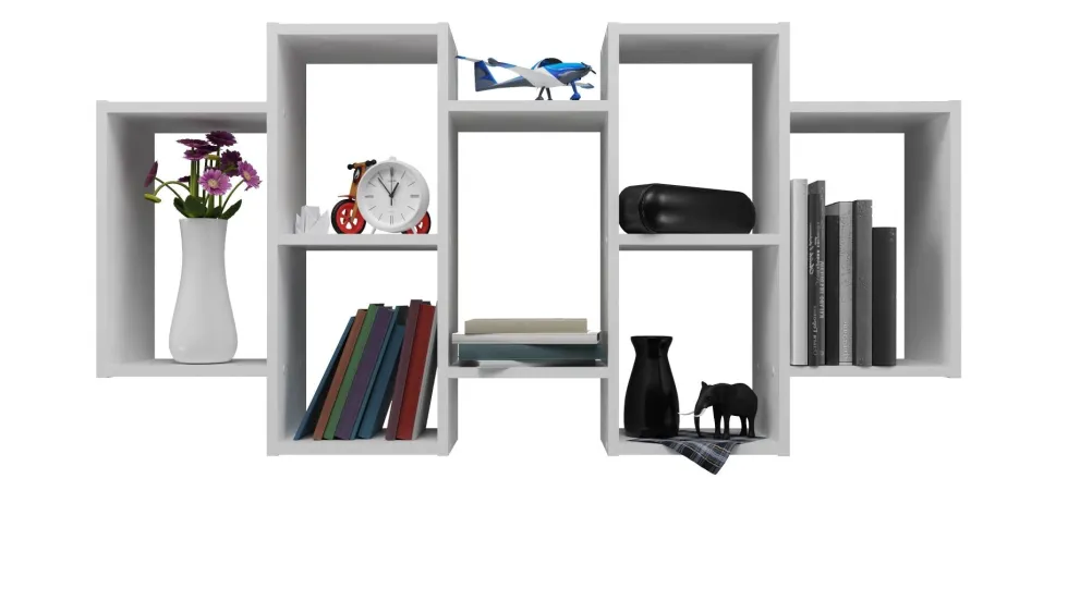 Libreria sospesa 129,5x60 cm moderna bianca MNT5