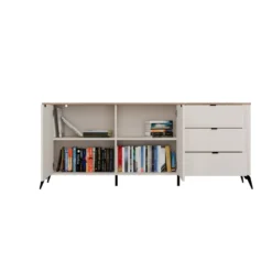 Madia da soggiorno elegante 183x75 cm in beige e rovere MT2