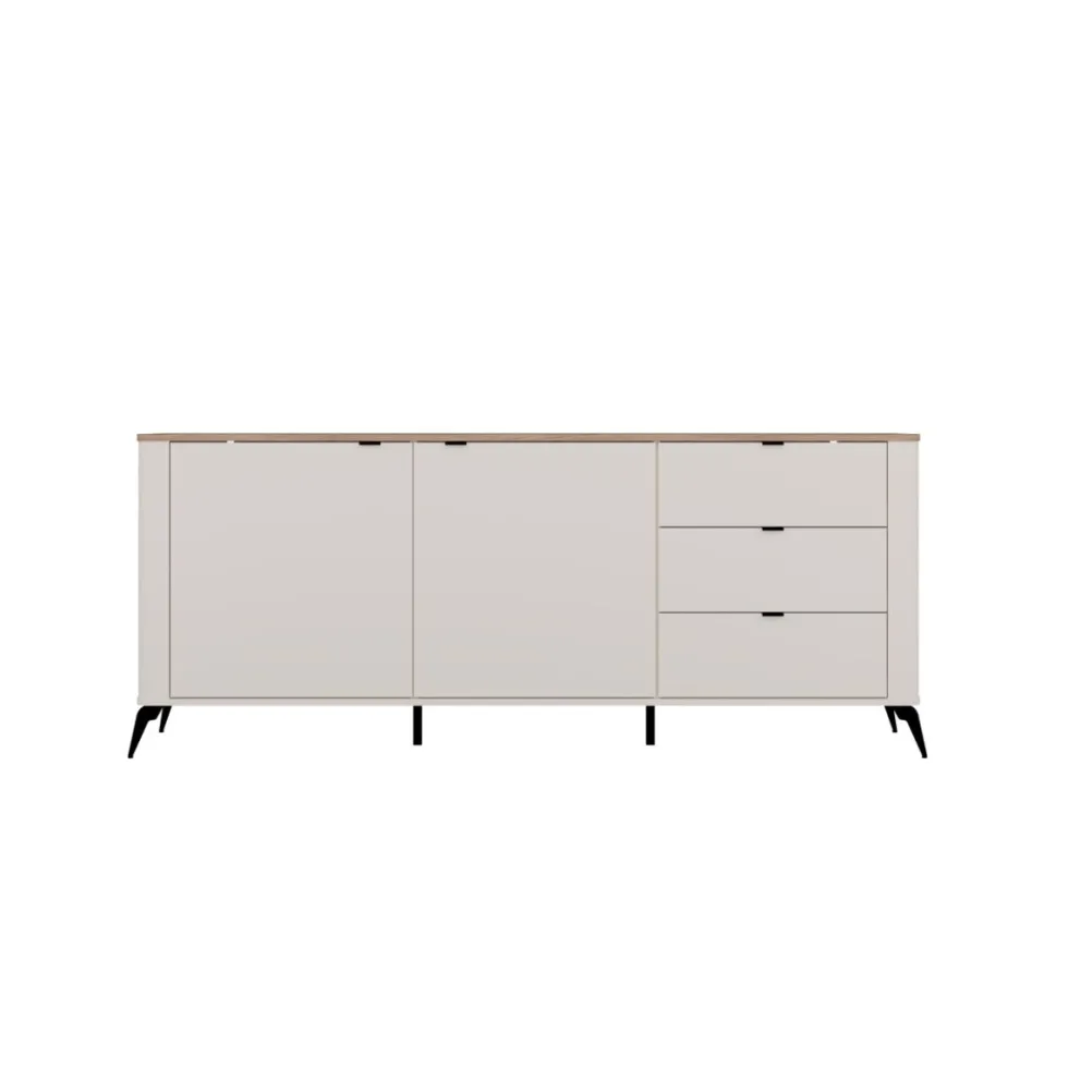 Madia da soggiorno elegante 183x75 cm in beige e rovere MT2